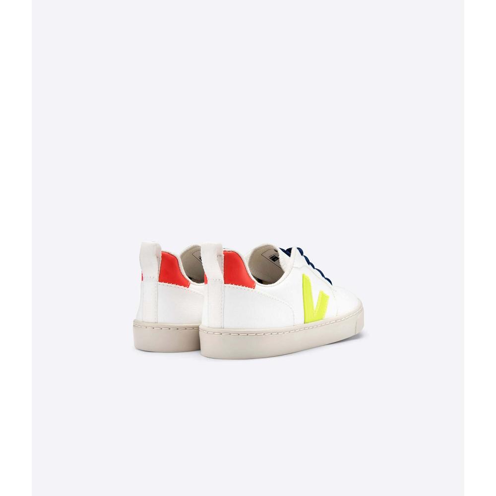 Kids' Veja V-10 CWL Shoes White/Orange | ZA 778GSO